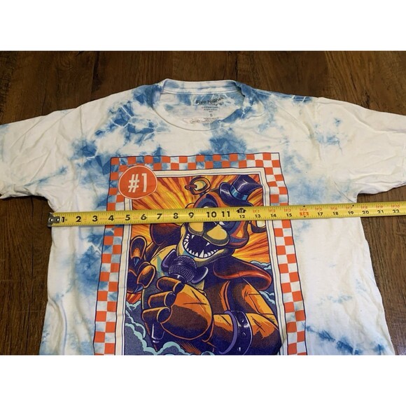 FNAF Five Nights Glamrock Freddy Tie Dye Men’s Small Graphic Double Sided Shirt - Picture 3 of 4